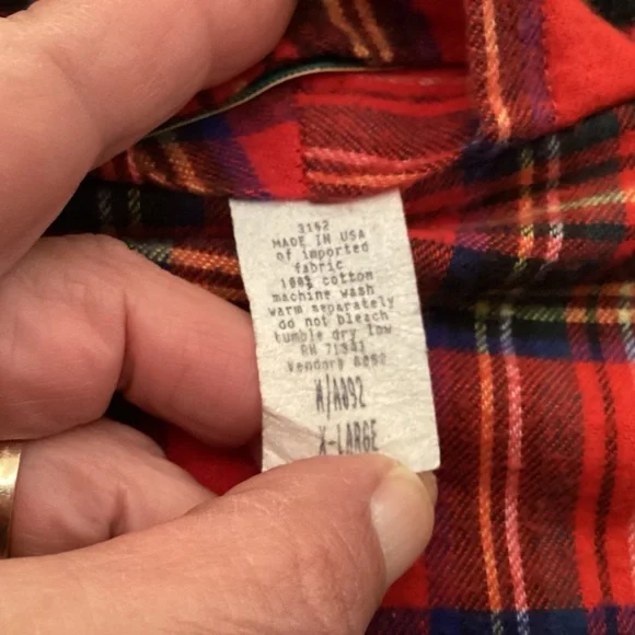 L.L. Bean Vintage Red Plaid Men’s Robe Size XL - Picture 5 of 10